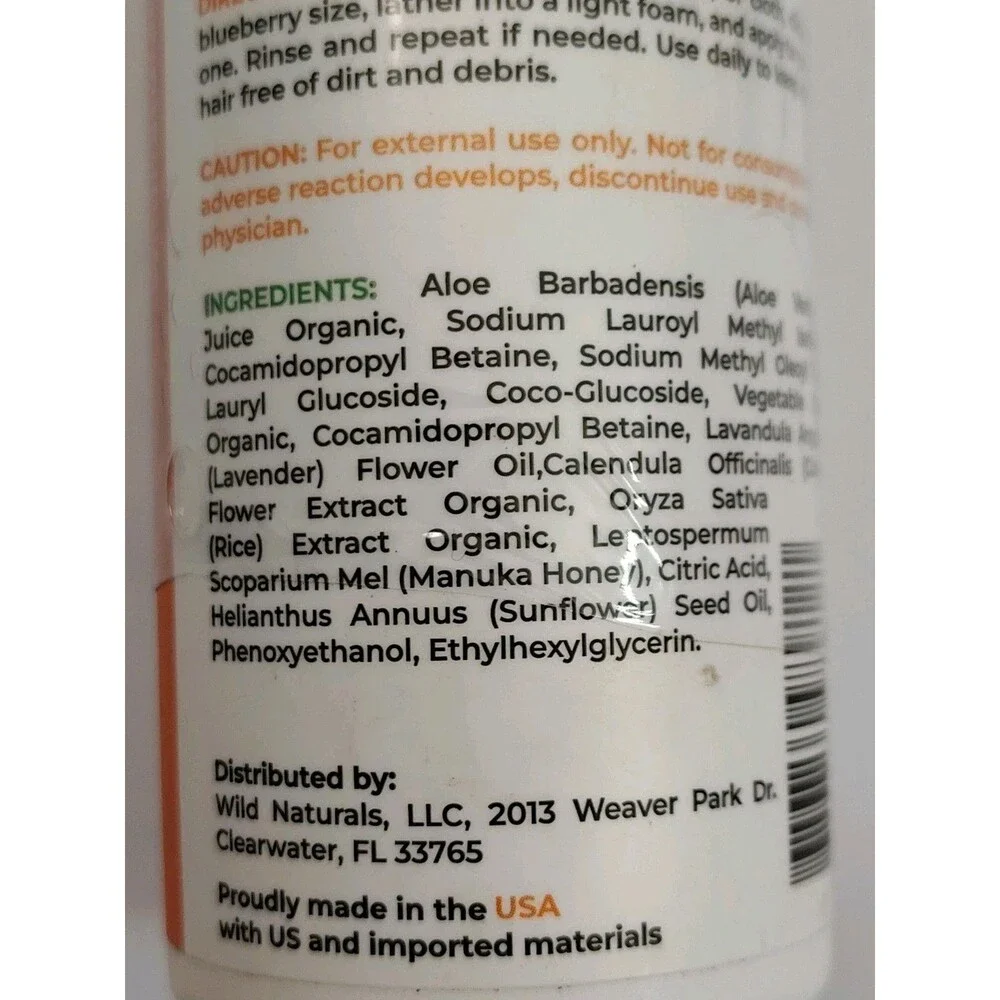 Wild Naturals Kids 2 in 1 Shampoo & Body Wash w/ Aloe Vera Calendula Manuka (2)